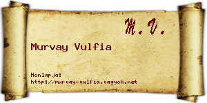 Murvay Vulfia névjegykártya